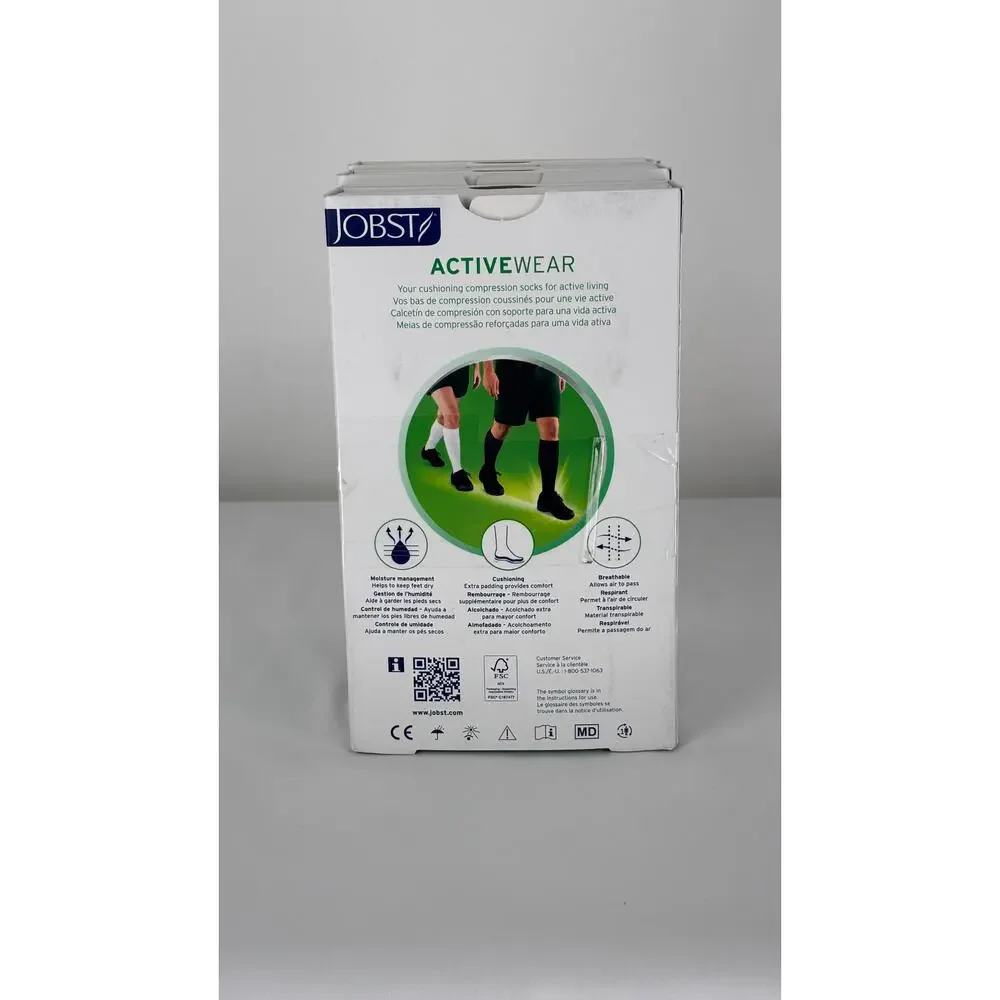 JOBST Activewear Sport Knee High Compression Stockings 20-30mmHg Black Large